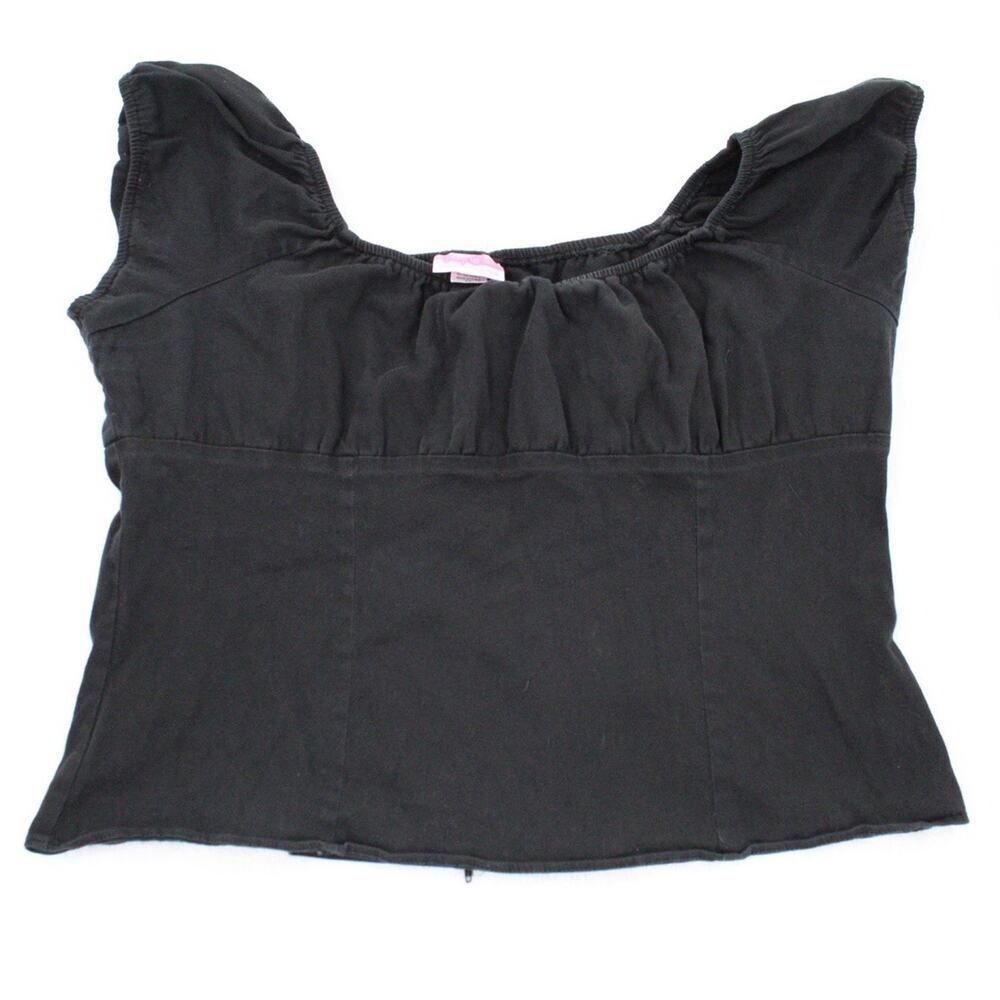 Pinup Girl Clothing PUG Couture Off Shoulder Black Peasant Top Size 4XL